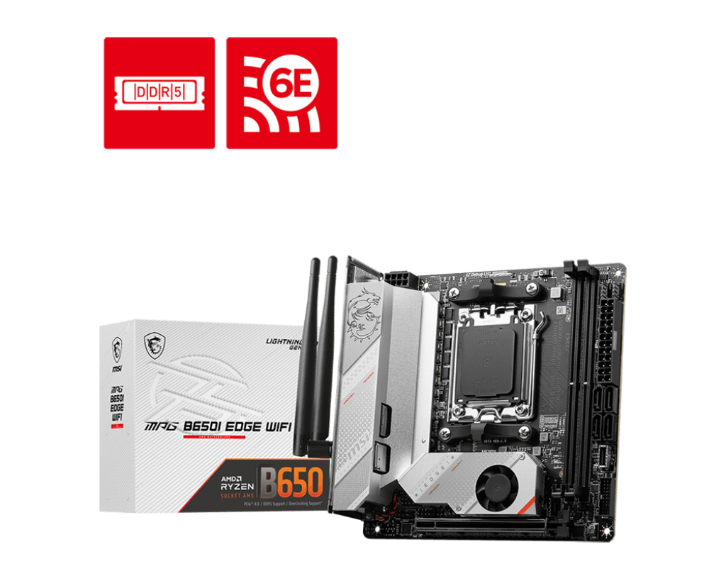 MSI MPG B650I EDGE WIFI Gaming Motherboard - AM5 - Mini ITX - Ryzen 7 Processor Supported - 64 GB DDR5 RAM